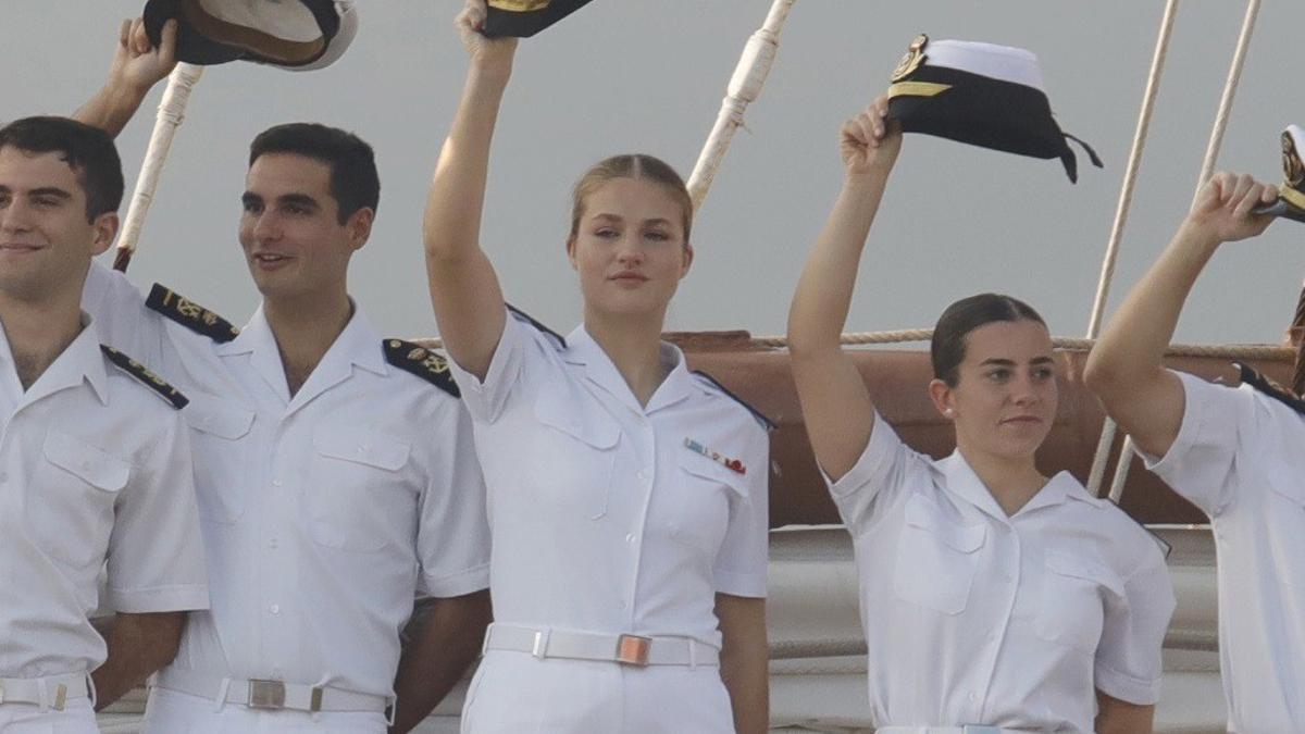 La Princesa Leonor, a su llegada a Gijón, el pasado julio, en el buque.