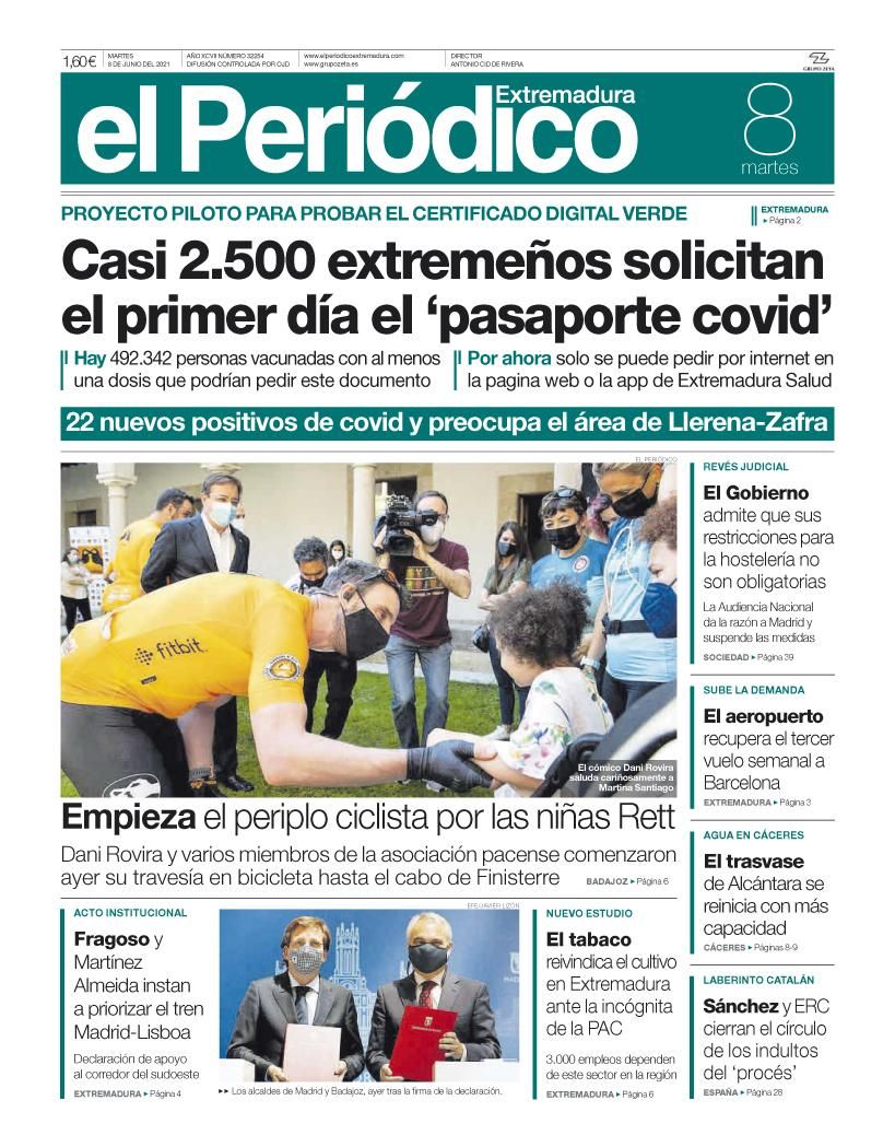 Consulta la portada correspondiente al día 8 de junio del 2021