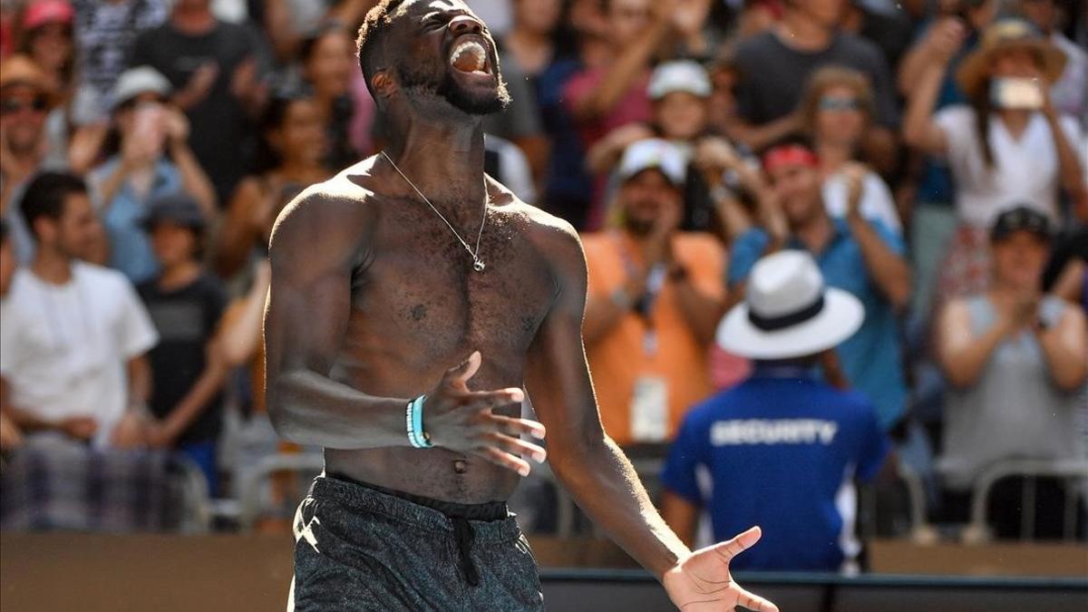 jmexposito46630203 topshot   frances tiafoe of the us celebrates his victory ag190120200055