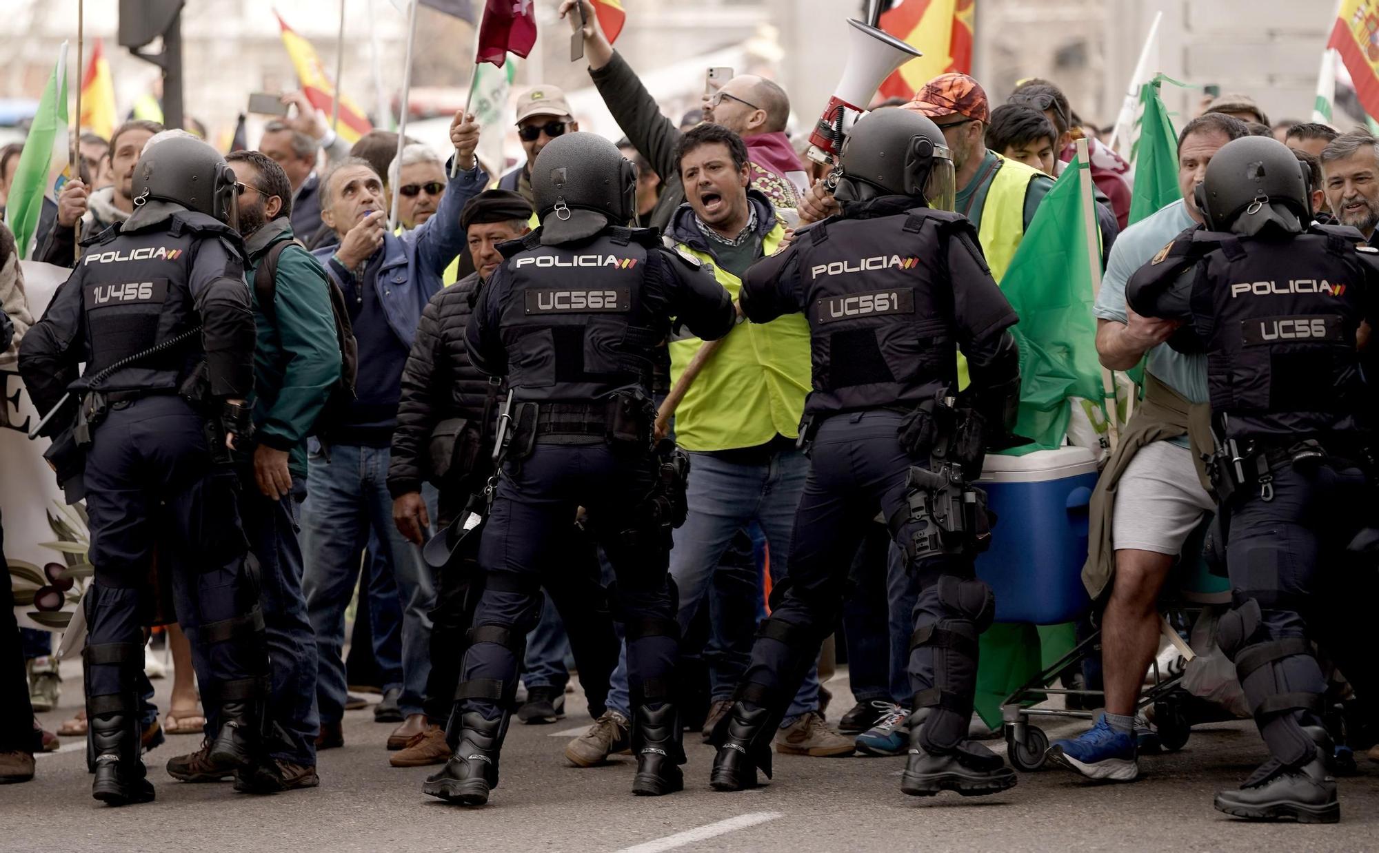 Manifestación de agricultores en Madrid, en imágenes