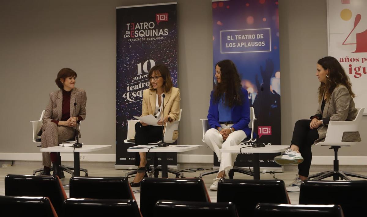 Raquel Anadón, María Antoñanzas, María López-Insausti e Irene Herrero durante la presentación del ciclo Mujeres a escena.