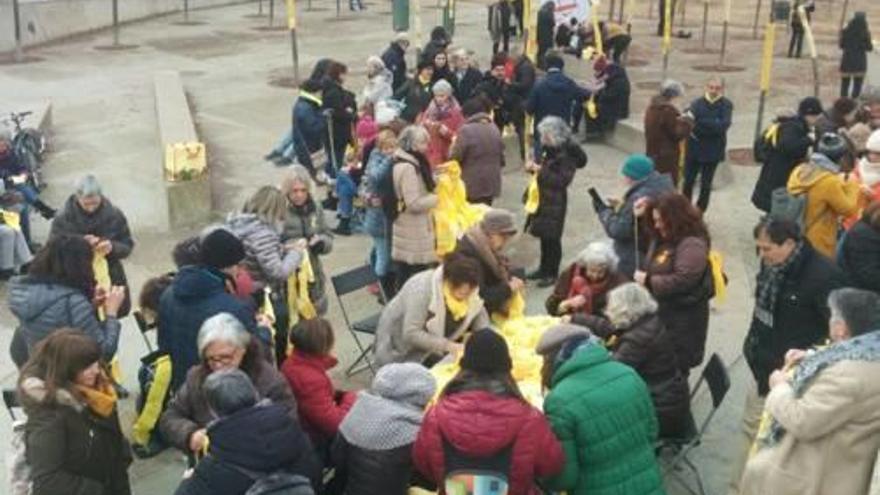 Els arbres de la plaça van quedar vestits de color groc.