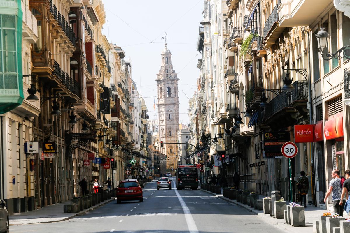 La calle de la Paz, desierta