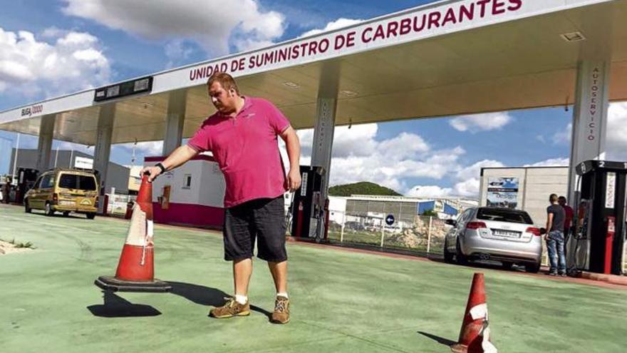 Hier wurde die Tankstelle gerade geschlossen.