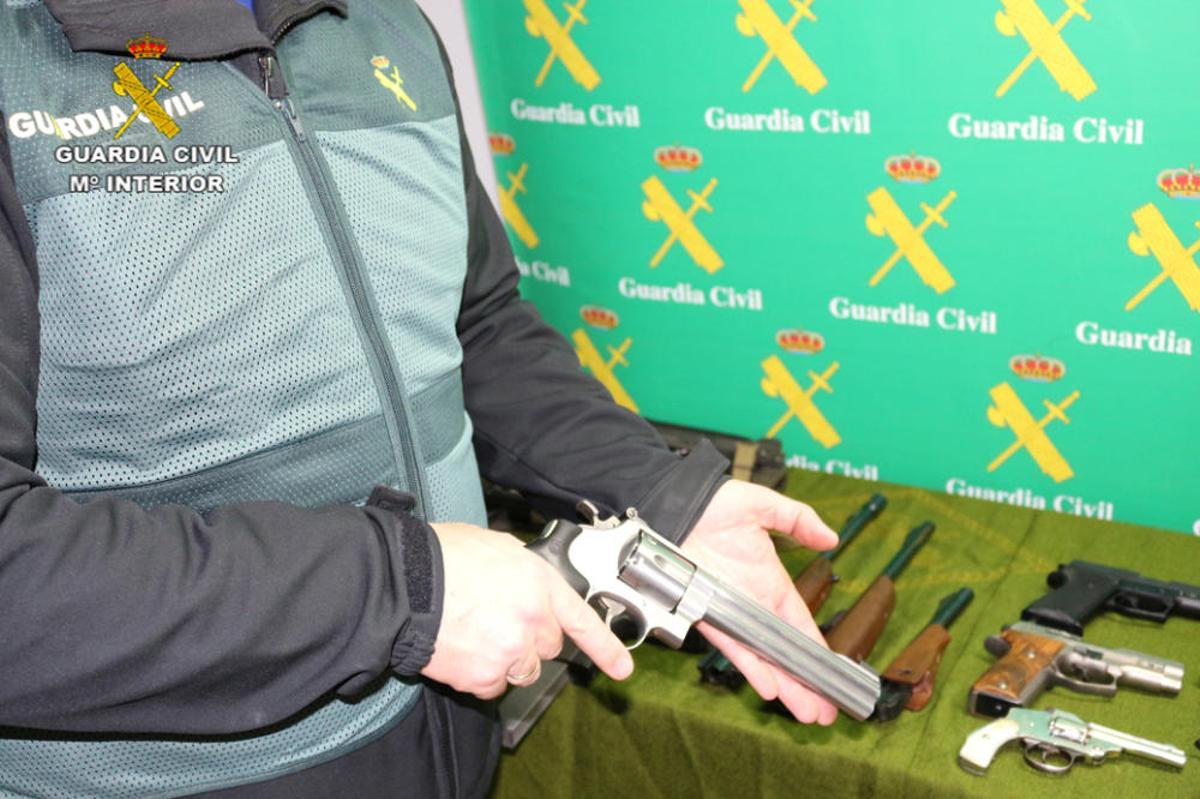 Armas incautadas por la Guardia Civil en Asturias