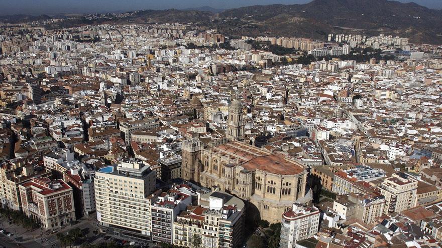 Una imagen aérea del Centro de Málaga.