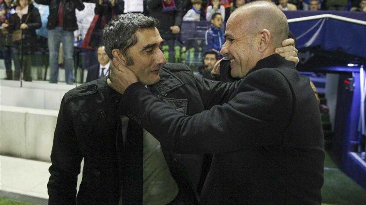 Ernesto Valverde y Paco López en el duelo de Orriols