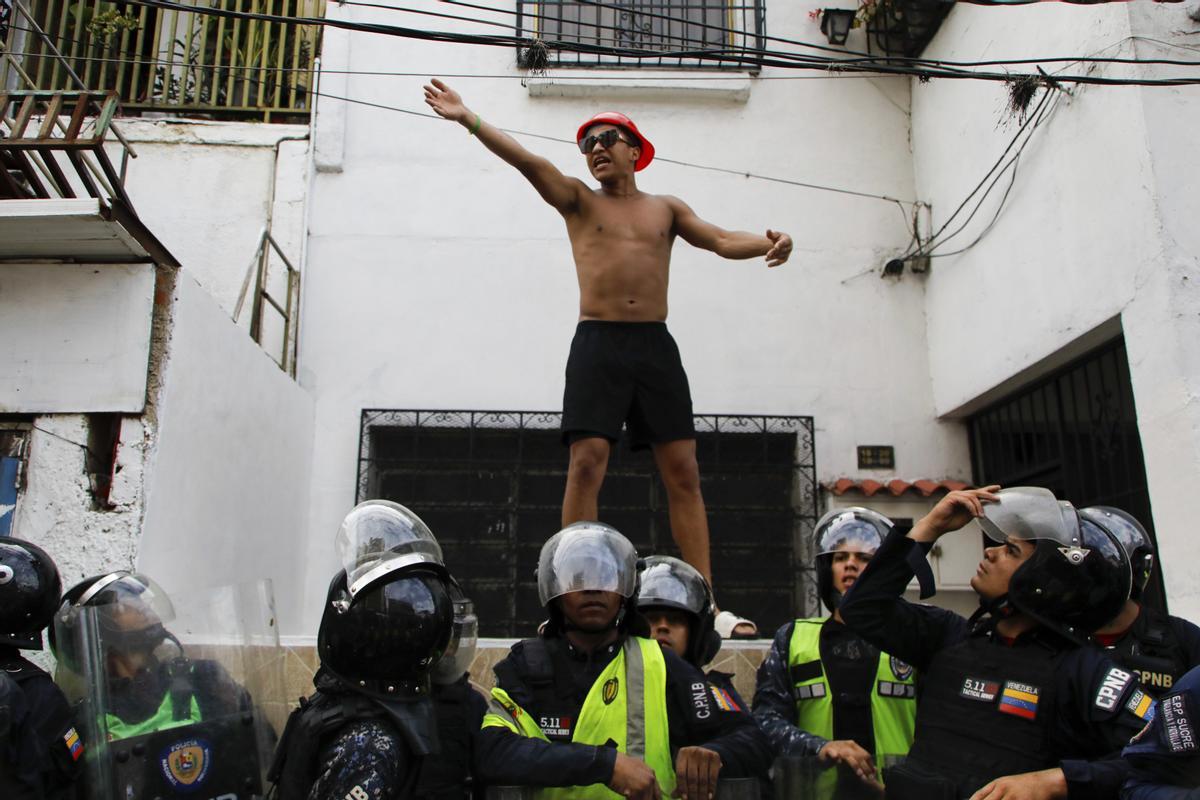Protestas en Caracas tras la victoria de Maduro