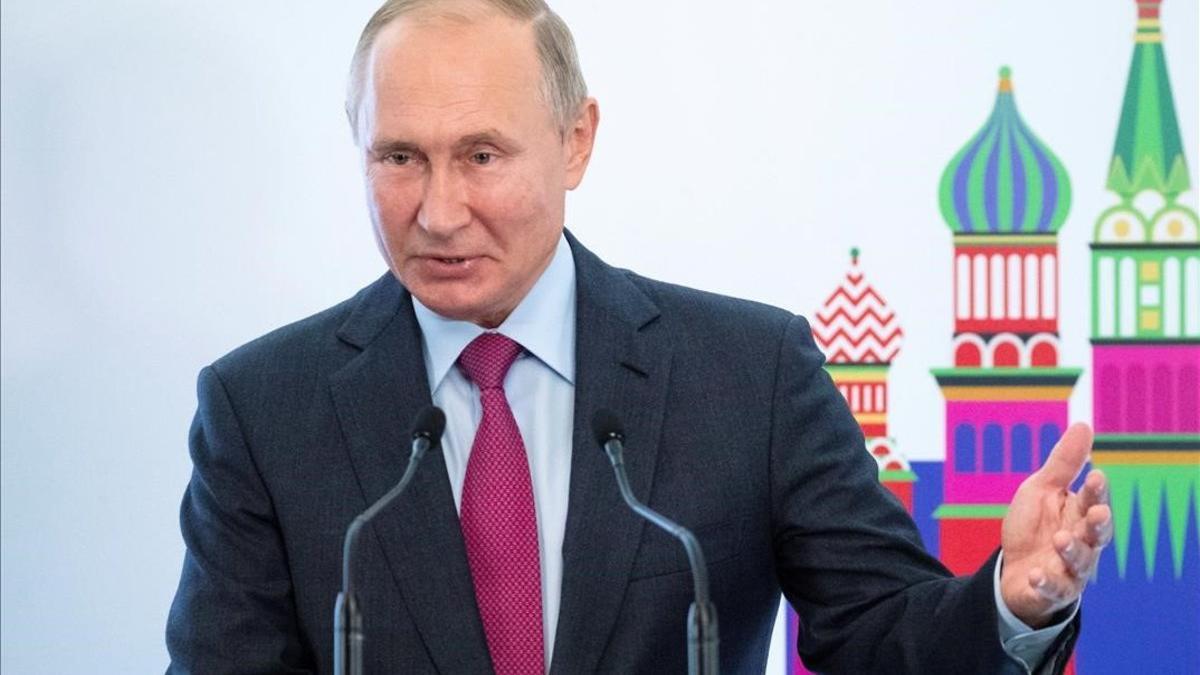 El presidente ruso, Vladímir Putin, en una conferencia de la fundación israelí Keren Hayesod en Moscú