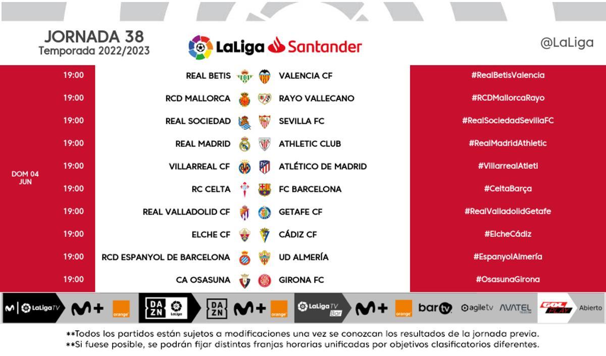 El Elche ya conoce los horarios de su despedida de Primera División