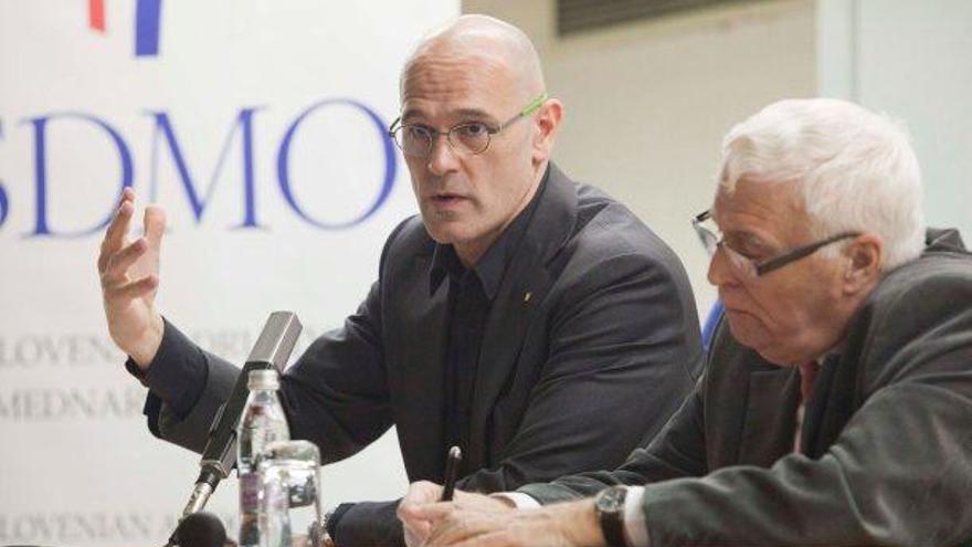 Raül Romeva en la seva conferència d&#039;ahir a la capital d&#039;Eslovènia