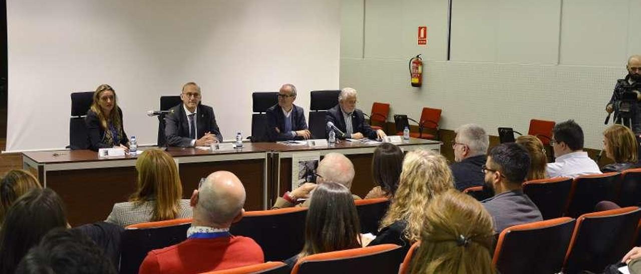 Susana Reboreda, Manuel Reigosa, Jesús Vázquez y Rosendo Fernández, en la inauguración. // Iñaki Osorio