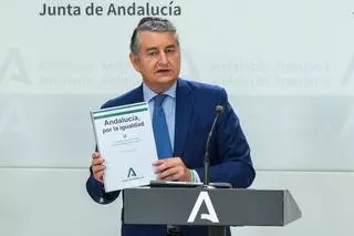 Antonio Sanz, consejero de Presidencia, explica el decálogo entregado a los grupos parlamentarios andaluces