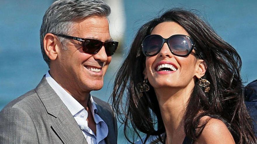 George Clooney y Amal Alamuddin, en Venecia.