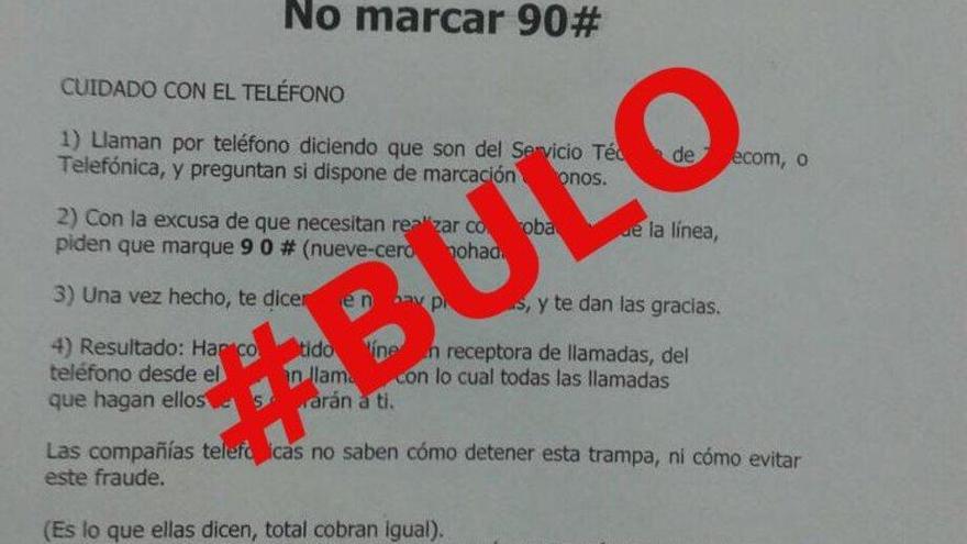 Vuelve el bulo de la llamada que te pide marcar el 90#