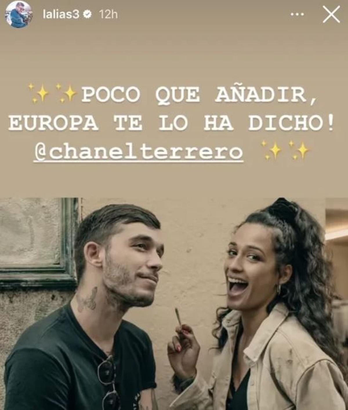 Víctor Elías en Instagram tras el éxito de Chanel Terrero