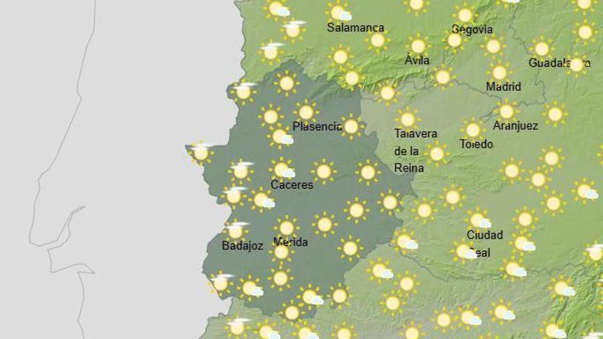 Mapa del tiempo para este lunes.