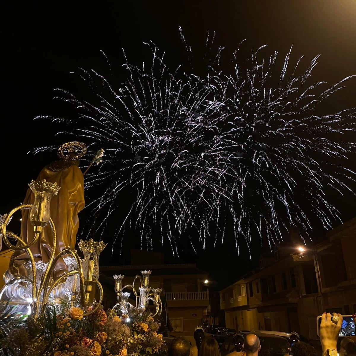 Fuegos artificiales con los que culminaron los actos de fiestas de La Murada