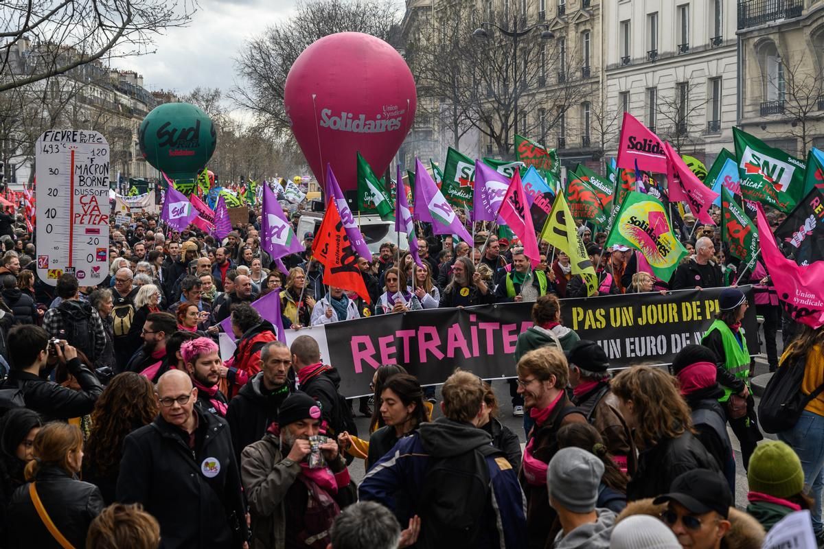 Protestas en las calles de Francia contra la reforma de las pensiones de Emmanuel Macron