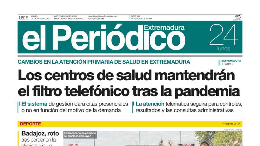 Consulta la portada correspondiente al día 24 de mayo del 2021