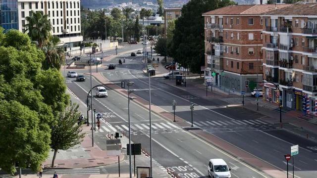 Vista aérea de la avenida Primero de Mayo de Murcia tras las obras del plan de movilidad.  | JUAN CARLOS CAVAL