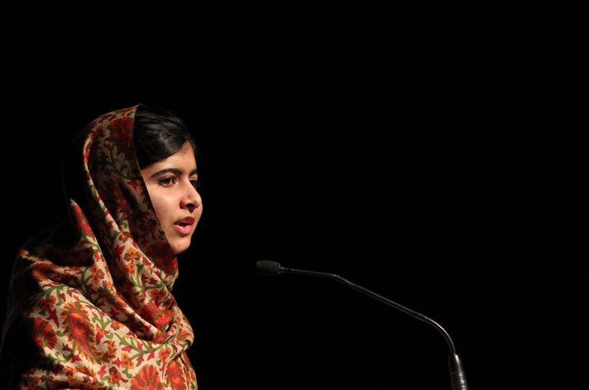 Malala, durante un discurso tras recibir un galardón de Amnistía Internacional, el pasado 17 de septiembre en Dublín.