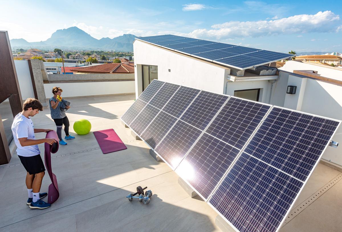 Placas solares en una vivienda particular.