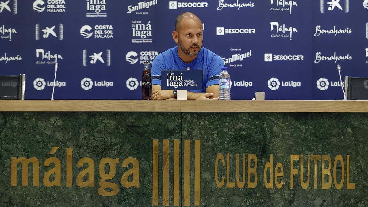 José Alberto, en la sala de prensa de La Rosaleda