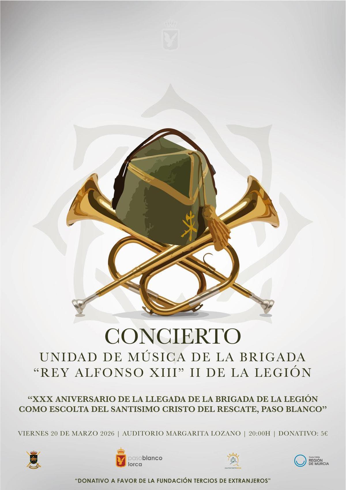 Cartel anunciador del concierto organizado por el Paso Blanco.
