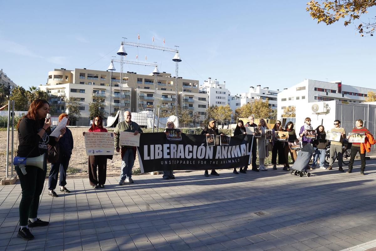 Concentración junto al circo