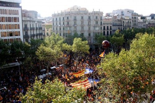 Manifestación en favor de la independencia en Barcelona