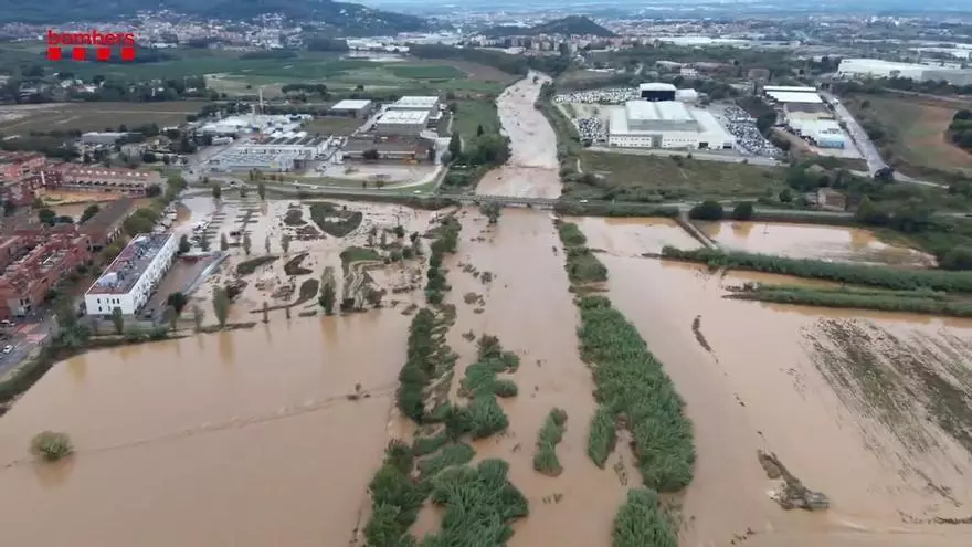 Imágenes aéreas muestran el impacto de las lluvias y las inundaciones en Cataluña