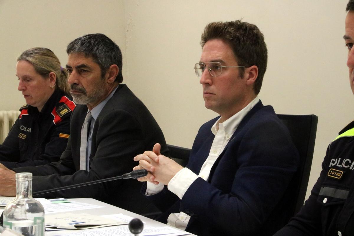 El director general de la Policia, Josep Lluís Trapero, i l'alcalde Jordi Masquef.