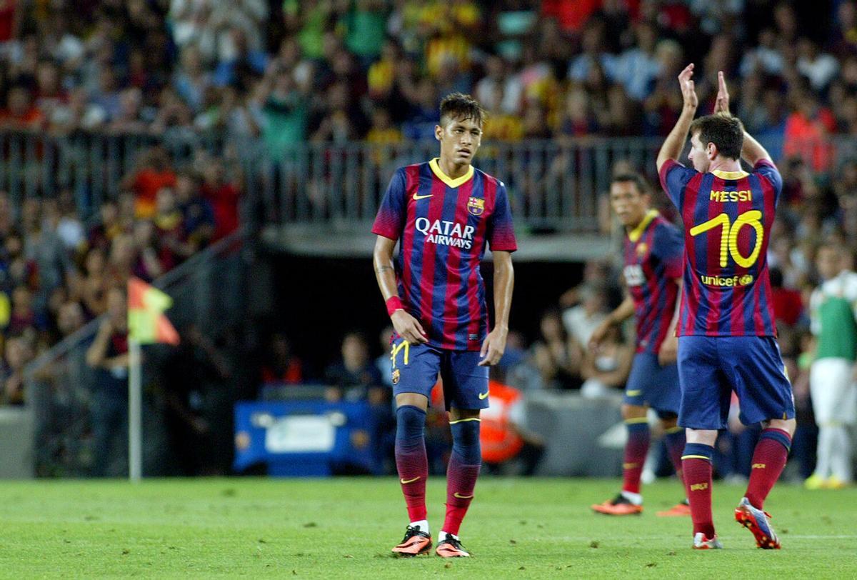 neymar da silva - leo messi. barça. trofeo joan gamper 2013/2014