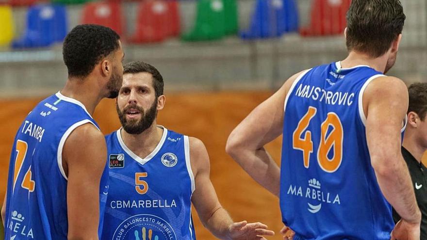 Los jugadores azulones, en el Pabellón Carlos Cabezas.