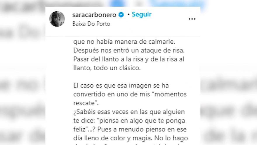 Sara Carbonero sorprende a sus fans confesando  uno de sus "momentos rescate"