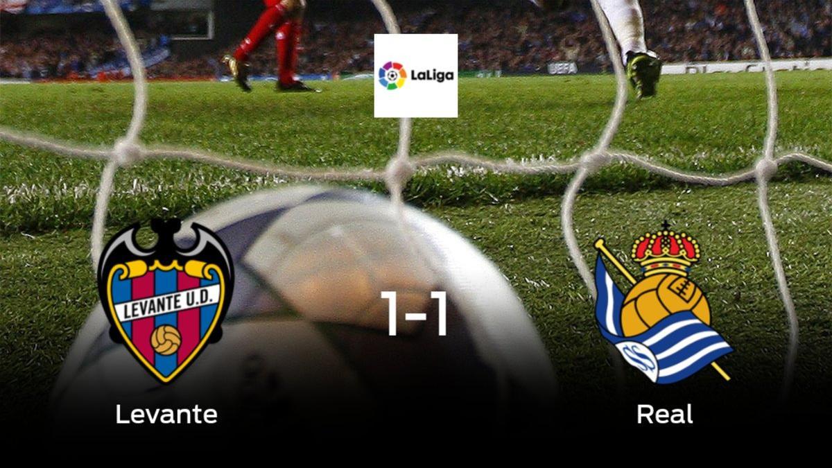 El Levante y la Real Sociedad empatan en el Ciutat de Valencia (1-1)