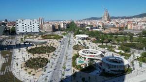Así es el nuevo parque de la plaza de les Glòries visto desde el aire