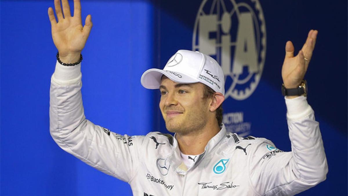 Nico Rosberg tras conseguir la pole en Abu Dabi