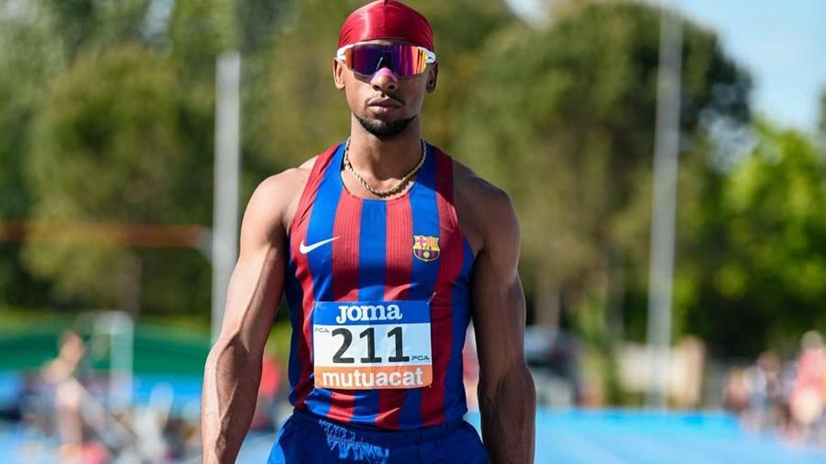 Oussama Ouassou abans d'una competició.