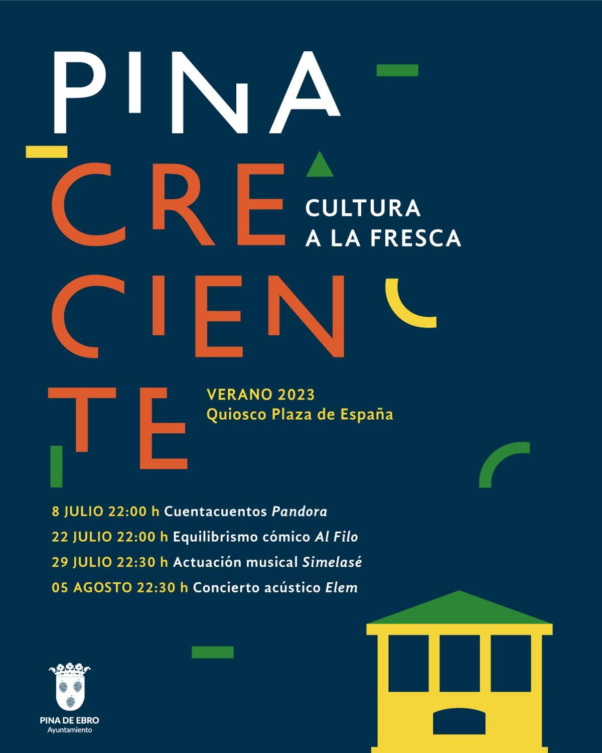 Cartel del ciclo cultural &quot;Pina creciente&quot;