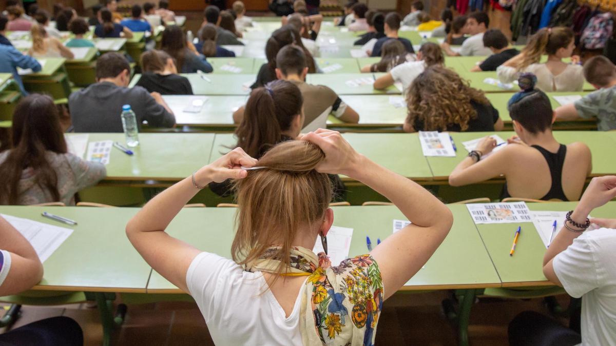 Un grupo de alumnos, en la Evau de este año.
