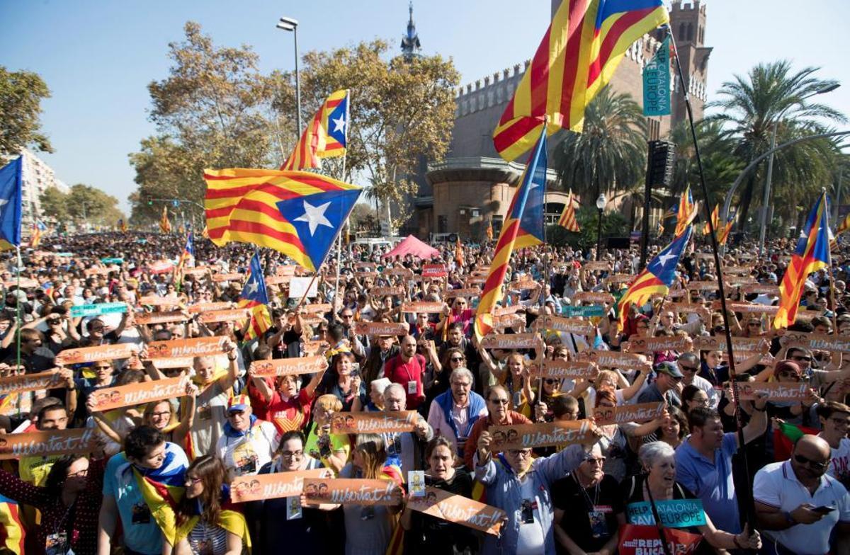 Manifestantes en Barcelona Manifestantes en Barcelona