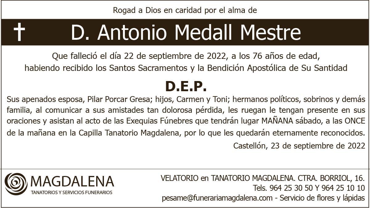 D. Antonio Medall Mestre