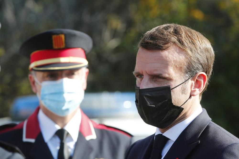 El president de França, Emmanuel Macron, visita el Pertús