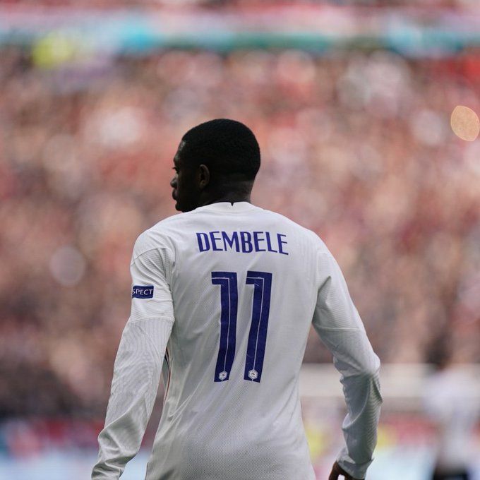 Dembélé, en un partido con la selección francesa en la Eurocopa.