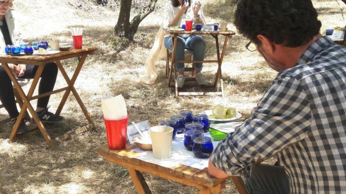 Cata al aire libre durante una pasada edición del concurso Ecotrama.