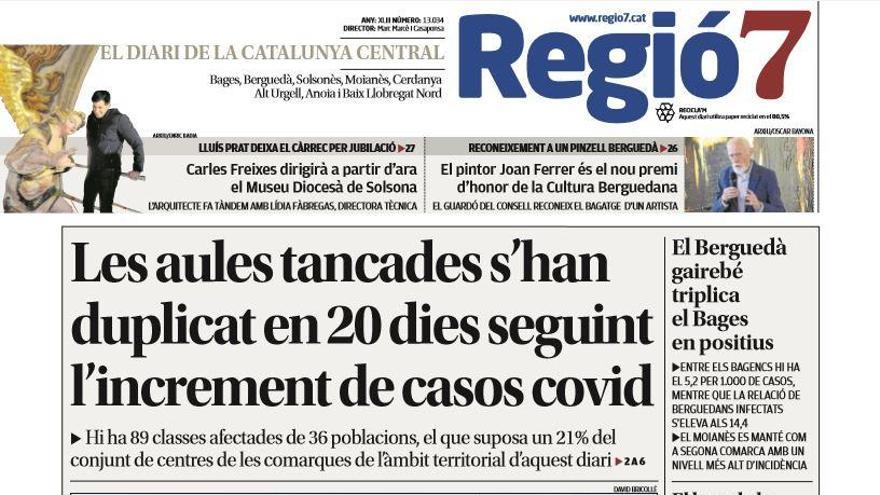 La portada de Regió7 d&#039;aquest dimarts, 3 de novembre