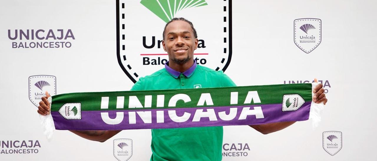 Kendrick Perry, en su presentación como nuevo jugador del Unicaja.