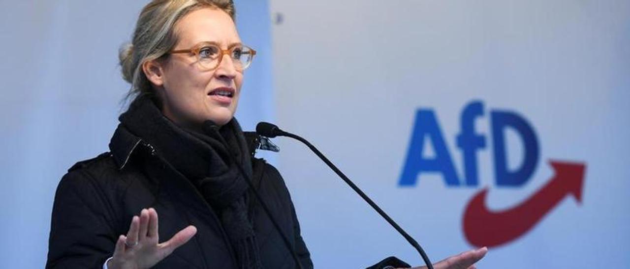 La presidenta del partido ultra Alternativa para Alemania (AfD), durante un mitin en Berlín.